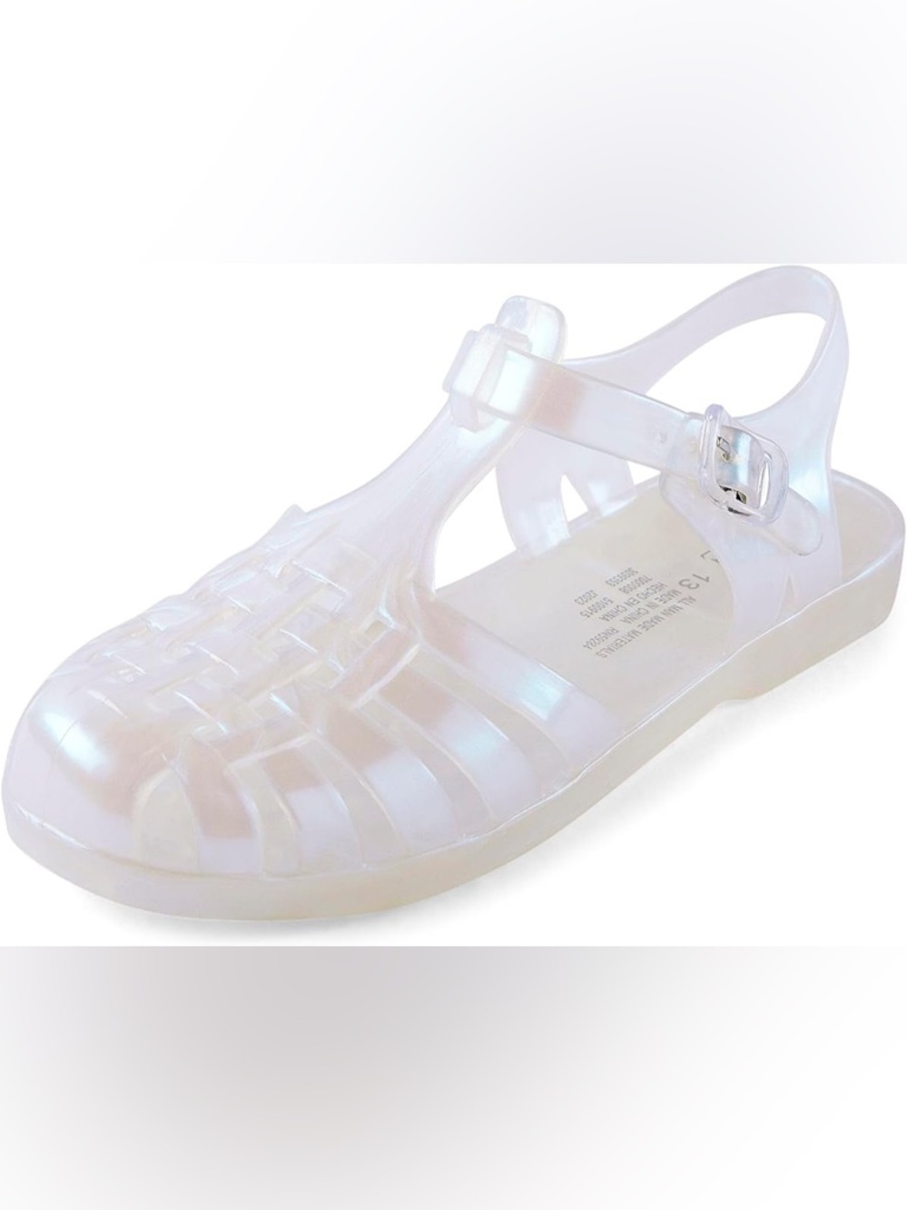 Girl’s Holographic Clear Jelly Fisherman Sandals. Size 12.